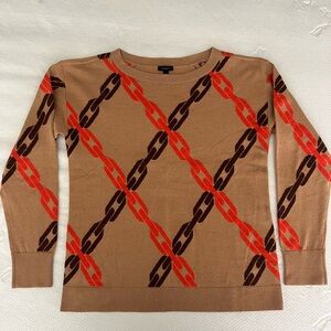 Talbots | Boatneck Sweater Jacquard Chains | SM